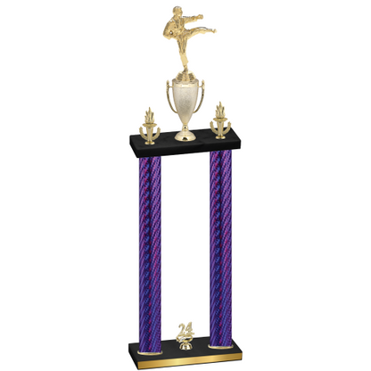 Double Purple Carbon Fiber Year Karate Trophy