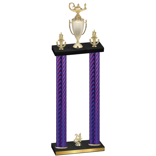 Double Purple Carbon Fiber Year Academics Trophy