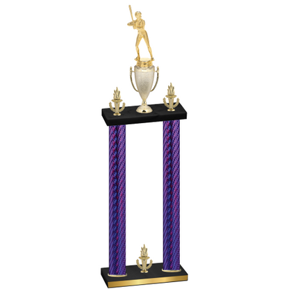 Double Purple Carbon Fiber Victory Softball Trophy