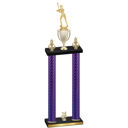 Double Purple Carbon Fiber Year Softball Trophy
