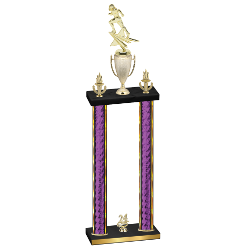 Double Purple Glacier Year Football Trophy