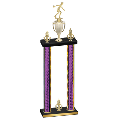 Double Purple Glacier Victory Bowling Trophy