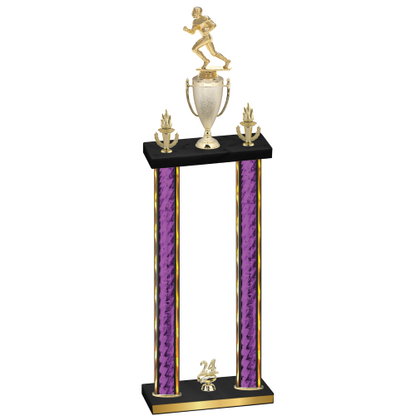 Double Purple Glacier Year Football Trophy