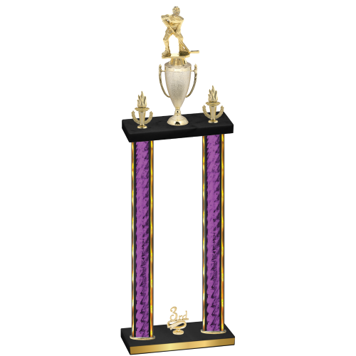 Double Purple Glacier Third Place Hockey Trophy