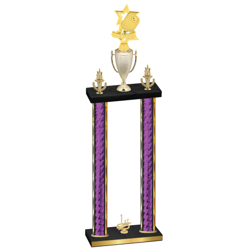 Double Purple Glacier First Place Pickleball Trophy