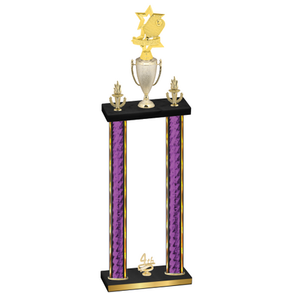 Double Purple Glacier Fourth Place Pickleball Trophy