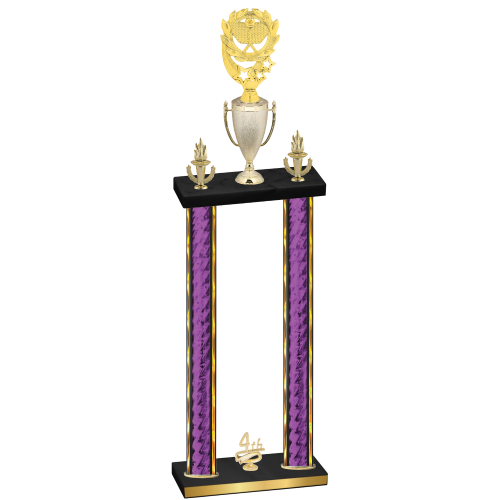 Double Purple Glacier Fourth Place Pickleball Trophy