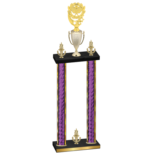 Double Purple Glacier Victory Pickleball Trophy