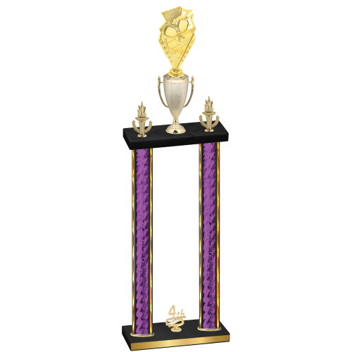 Double Purple Glacier Fourth Place Pickleball Trophy