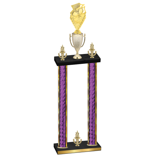 Double Purple Glacier Victory Pickleball Trophy