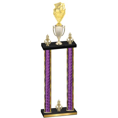 Double Purple Glacier Victory Pickleball Trophy