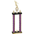 Double Purple Glacier Fourth Place Basketball Trophy