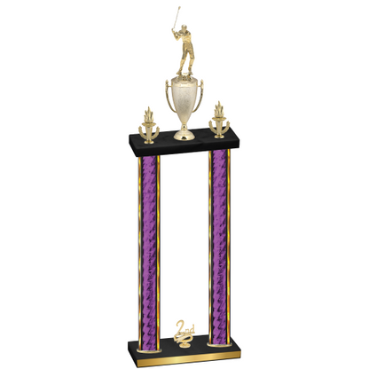 Double Purple Glacier Second Place Golf Trophy