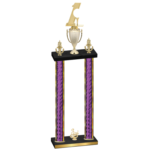 Double Purple Glacier Third Place Golf Trophy