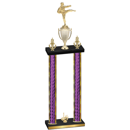 Double Purple Glacier First Place Karate Trophy