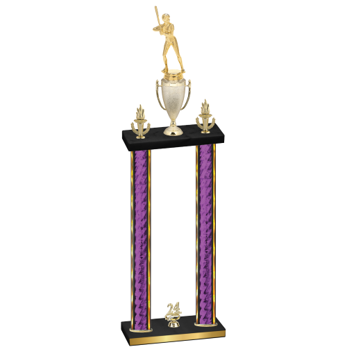 Double Purple Glacier Year Softball Trophy