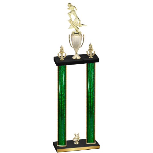 Double Green Glacier Year Football Trophy