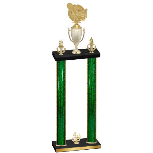 Double Green Glacier Fourth Place Tennis Trophy