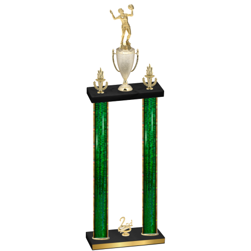 Double Green Glacier Second Place Volleyball Trophy