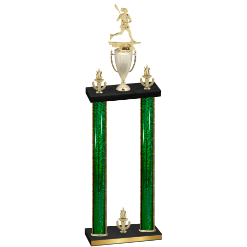 Double Green Glacier Victory Lacrosse Trophy