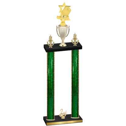 Double Green Glacier Second Place Pickleball Trophy