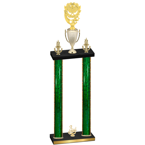 Double Green Glacier Third Place Pickleball Trophy