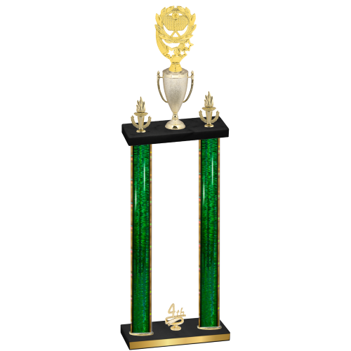 Double Green Glacier Fourth Place Pickleball Trophy