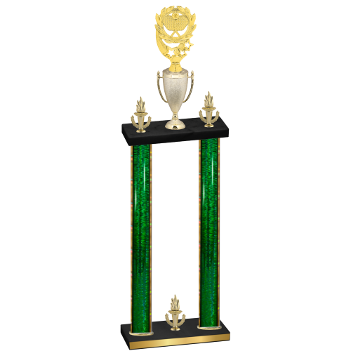 Double Green Glacier Victory Pickleball Trophy