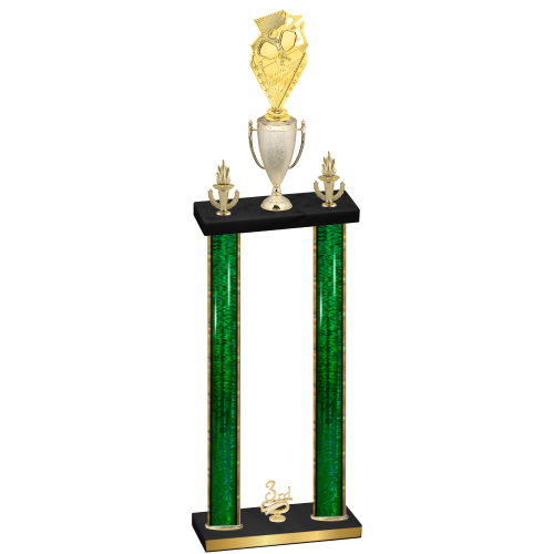 Double Green Glacier Third Place Pickleball Trophy