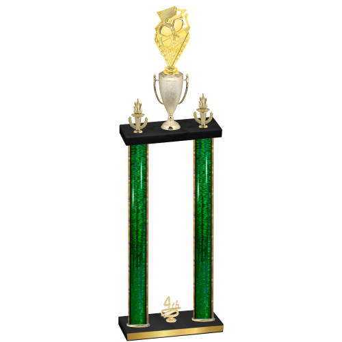 Double Green Glacier Fourth Place Pickleball Trophy