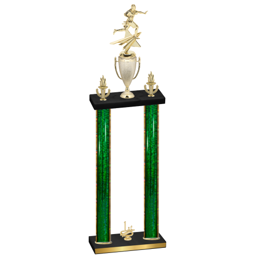 Double Green Glacier First Place Flag Football Trophy