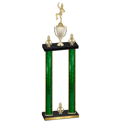 Double Green Glacier Victory Majorette Trophy