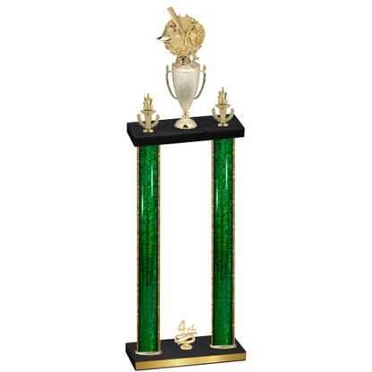 Double Green Glacier Fourth Place Baseball Trophy