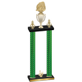 Double Green Carbon Fiber Third Place Soccer Trophy