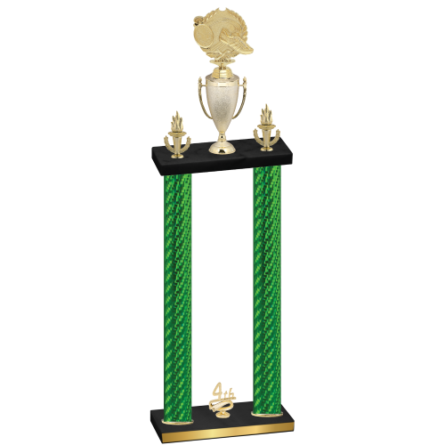 Double Green Carbon Fiber Fourth Place Running Trophy