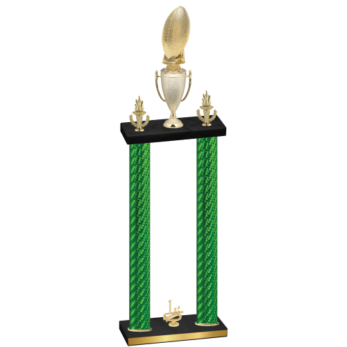 Double Green Carbon Fiber First Place Football Trophy