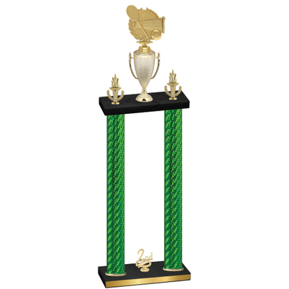 Double Green Carbon Fiber Second Place Tennis Trophy