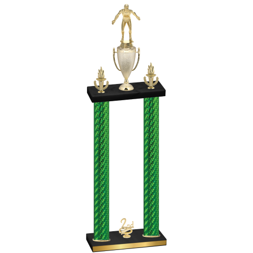 Double Green Carbon Fiber Second Place Wrestling Trophy