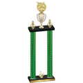 Double Green Carbon Fiber Second Place Bowling Trophy