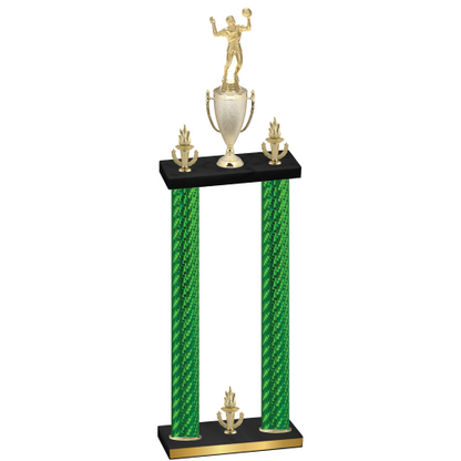 Double Green Carbon Fiber Victory Volleyball Trophy