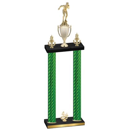Double Green Carbon Fiber Fourth Place Swimming Trophy