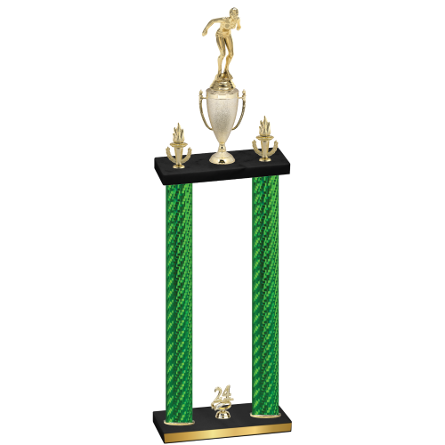 Double Green Carbon Fiber Year Tennis Trophy