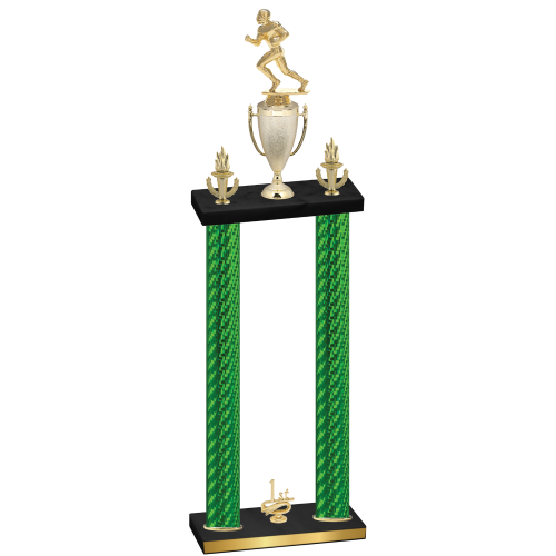 Double Green Carbon Fiber First Place Football Trophy