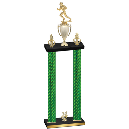 Double Green Carbon Fiber Year Football Trophy