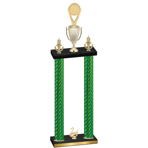 Double Green Carbon Fiber Second Place Insert Trophy