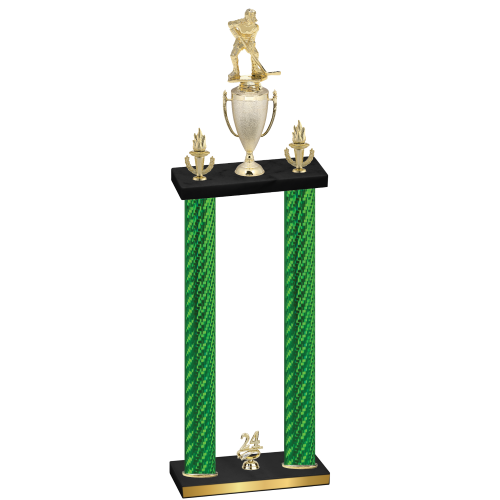 Double Green Carbon Fiber Year Hockey Trophy