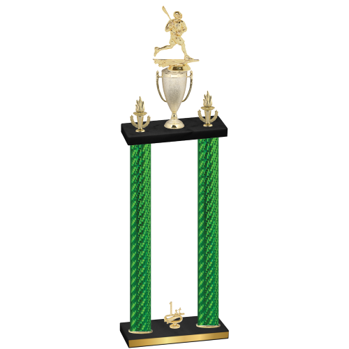 Double Green Carbon Fiber First Place Lacrosse Trophy
