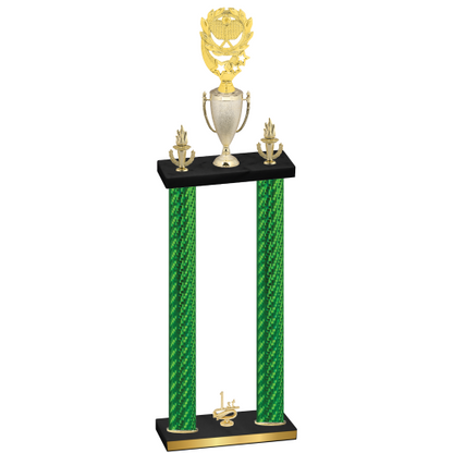 Double Green Carbon Fiber First Place Pickleball Trophy