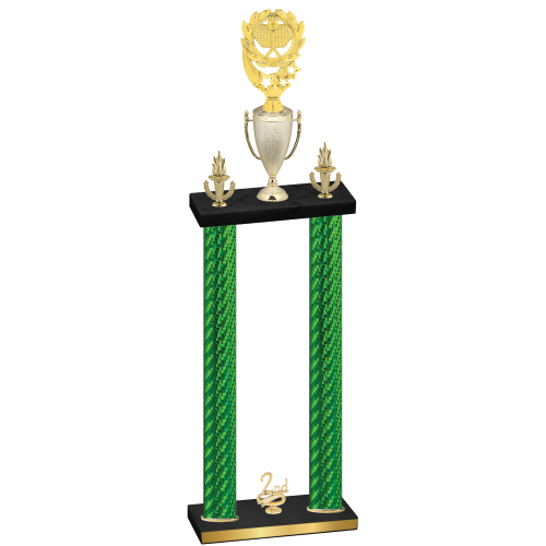 Double Green Carbon Fiber Second Place Pickleball Trophy