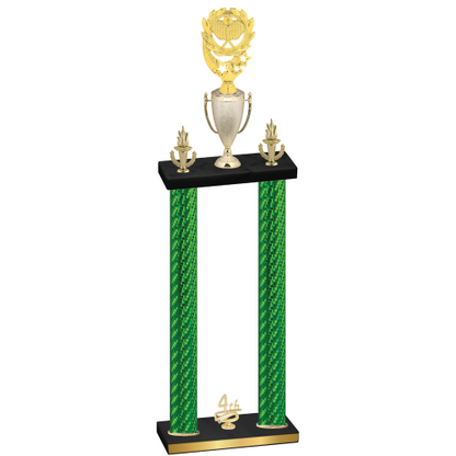 Double Green Carbon Fiber Fourth Place Pickleball Trophy